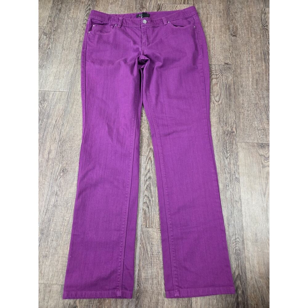 White House Black Market Blanc Slim Leg Jeans Purple Size 12R Stretch